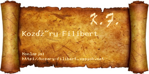 Kozáry Filibert névjegykártya